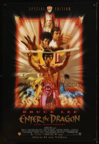 2b282 ENTER THE DRAGON video 1sh R98 Bruce Lee kung fu classic, the movie that made him a legend!