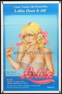 2b284 EROTIC ADVENTURES OF LOLITA 1sh '82 x-rated sexploitation, Ron Jeremy, great super-sexy art!