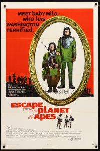 2b289 ESCAPE FROM THE PLANET OF THE APES 1sh '71 meet Baby Milo who has Washington terrified!