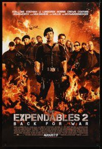 2b297 EXPENDABLES 2 advance DS 1sh '12 Stallone, Arnie, Van Damme, Li, Lundgren & Chuck Norris!