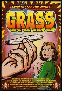 2b364 GRASS 1sh '99 history of marijuana in the U.S., great drug artwork!