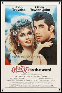 2b365 GREASE 1sh '78 close up of John Travolta & Olivia Newton-John in a most classic musical!