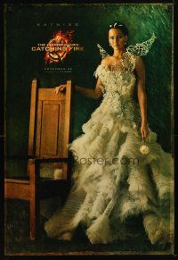 2b426 HUNGER GAMES: CATCHING FIRE teaser DS 1sh '13 Jennifer Lawrence in fancy dress as Katniss!