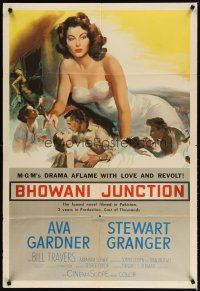 2j083 BHOWANI JUNCTION 1sh '55 sexy Eurasian beauty Ava Gardner in a flaming love story!