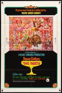 2j651 PARTY style B 1sh '68 Peter Sellers, Blake Edwards, great art by Jack Davis!