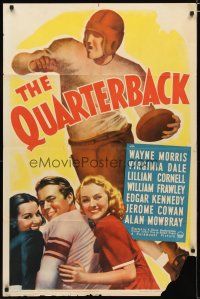 2j694 QUARTERBACK style A 1sh '40 Wayne Morris, cool art of early football player!