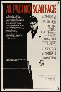 2j746 SCARFACE 1sh '83 Al Pacino as Tony Montana, Brian De Palma, Oliver Stone!