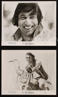 2r698 C.C. & COMPANY 3 8x10 stills '70 great images of Joe Namath on motorcycle, biker gang!