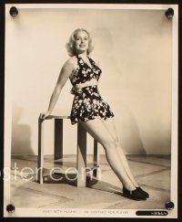 2r913 MARY BETH HUGHES 2 8x10 stills '30s great artistic image with globe, full-length in swimsuit!