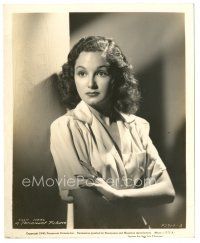 2x252 ELLA NEAL 8x10 still '40 waist-high portrait of the pretty brunette with arms crossed!