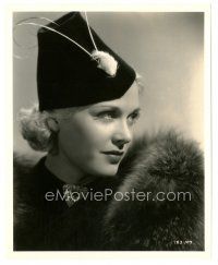 2x263 ESTHER RALSTON 8x10 still '37 glamorous head & shoulders portrait wearing fur & great hat!