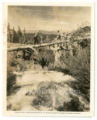 2x297 FRONTIER GAL candid 8x10 still '45 director Lamont helps Beverly Simmons cross tree bridge!