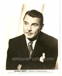 2x311 GEORGE BRENT 8x10 still '40s close up with arms crossed in suit & tie with pencil mustache!