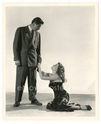 2x319 GILDA 8.25x10 still '46 sexy Rita Hayworth on her knees begging Glenn Ford by Coburn!