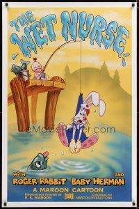 2z808 WET NURSE Kilian 1sh '88 Baby Herman goes fishing w/Roger Rabbit as the bait!