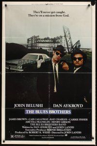 3b101 BLUES BROTHERS 1sh '80 John Belushi & Dan Aykroyd are on a mission from God!