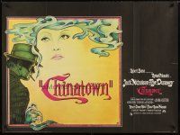 3e346 CHINATOWN British quad '74 art of Jack Nicholson & Faye Dunaway by Pearsall, Roman Polanski!