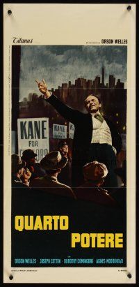 3e104 CITIZEN KANE Italian locandina R66 different art of Orson Welles campaigning!