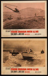 3j901 FROM RUSSIA WITH LOVE 2 LCs '64 Sean Connery as James Bond in boat chase, escapes helicopter!