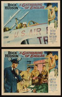 3j904 GATHERING OF EAGLES 2 LCs '63 Rod Taylor in cool jet, Rock Hudson & sexy Mary Peach!