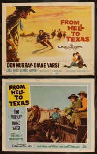 3j164 FROM HELL TO TEXAS 8 LCs '58 cool cowboy western TC art of Don Murray w/rifle, Diane Varsi!