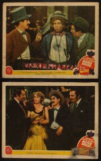 3j723 GO WEST 4 LCs '40 great image of wacky Groucho, Chico & Harpo Marx, pretty Diana Lewis