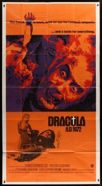 3m273 DRACULA A.D. 1972 int'l 3sh '72 Hammer, cool artwork of vampire Christopher Lee!