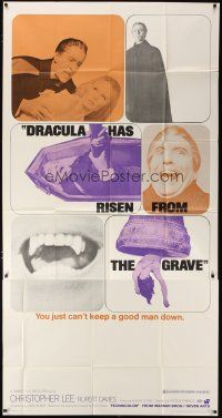3m274 DRACULA HAS RISEN FROM THE GRAVE 3sh '69 Hammer, Christopher Lee, great vampire montage!
