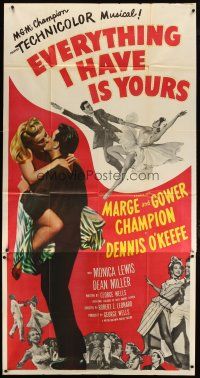 3m282 EVERYTHING I HAVE IS YOURS 3sh '52 full-length art of Marge & Gower Champion dancing!