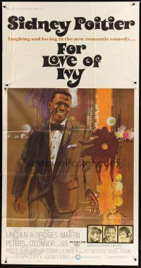 3m298 FOR LOVE OF IVY 3sh '68 directed by Daniel Mann, cool artwork of Sidney Poitier!