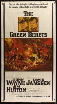 3m322 GREEN BERETS 3sh '68 John Wayne, David Janssen, Jim Hutton, cool Vietnam War art!