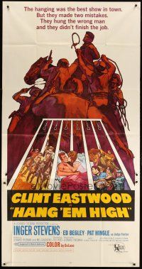 3m329 HANG 'EM HIGH 3sh '68 Clint Eastwood, they hung the wrong man, cool art by Kossin!