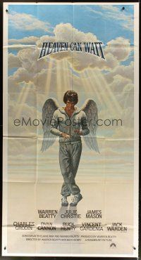 3m338 HEAVEN CAN WAIT int'l 3sh '78 art of angel Warren Beatty wearing sweats by Lettick, football!