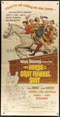 3m348 HORSE IN THE GRAY FLANNEL SUIT 3sh '69 Walt Disney, Dean Jones, wacky artwork of cast!