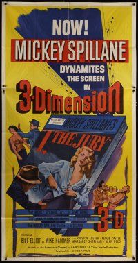 3m361 I, THE JURY 3sh '53 Mickey Spillane, Mike Hammer, great 3-D image of sexy girl stripping!
