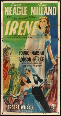 3m369 IRENE 3sh '40 artwork of pretty Anna Neagle & handsome young Ray Milland dancing!
