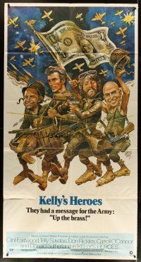 3m383 KELLY'S HEROES 3sh '70 Clint Eastwood, Telly Savalas, best Jack Davis Spirit of 76 art!