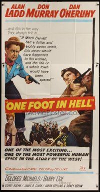 3m466 ONE FOOT IN HELL 3sh '60 Alan Ladd, Don Murray, hell came to town wearing a badge!