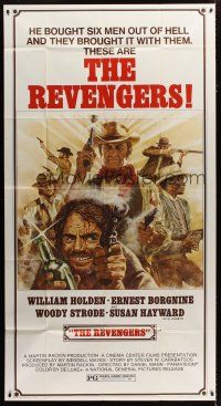 3m493 REVENGERS 3sh '72 Tom Jung art of cowboys William Holden, Ernest Borgnine & Woody Strode!