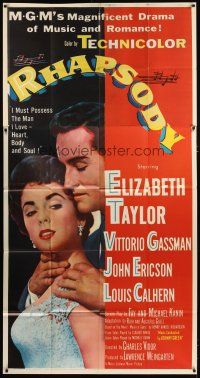 3m494 RHAPSODY 3sh '54 Elizabeth Taylor must possess Vittorio Gassman, heart, body & soul!