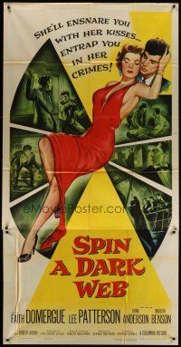3m528 SPIN A DARK WEB 3sh '56 great art of sexy Faith Domergue who will ensnare you in her kisses!