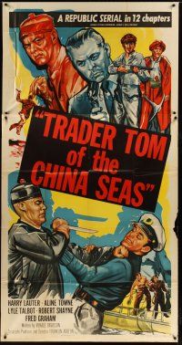 3m568 TRADER TOM OF THE CHINA SEAS 3sh '54 Republic serial, cool montage of cast members fighting!