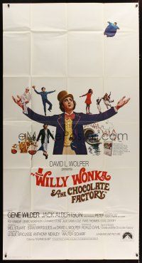 3m601 WILLY WONKA & THE CHOCOLATE FACTORY int'l 3sh '71 Gene Wilder, it's scrumdidilyumptious!