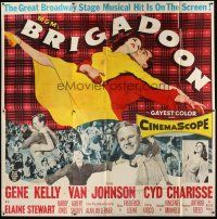 3m021 BRIGADOON 6sh '54 great romantic close up art of Gene Kelly & Cyd Charisse dancing!