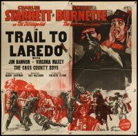 3m027 CHARLES STARRETT 6sh '46 The Durango Kid & Smiley Burnette in Trail to Laredo!