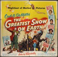 3m060 GREATEST SHOW ON EARTH 6sh '52 Cecil B. DeMille circus classic,Charlton Heston,James Stewart