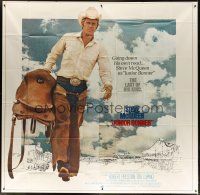 3m074 JUNIOR BONNER int'l 6sh '72 full-length rodeo cowboy Steve McQueen carrying saddle!