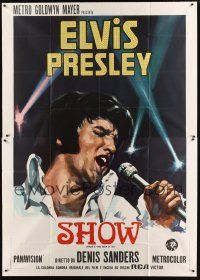 3m743 ELVIS: THAT'S THE WAY IT IS Italian 2p '71 great artwork of Presley singing on stage!
