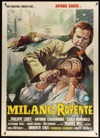 3m890 GANG WAR IN MILAN Italian 1p '73 Umberto Lenzi's Milano rovente, cool crime art!