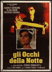 3m994 WAIT UNTIL DARK Italian 1p R76 different image of blind Audrey Hepburn & burglar Alan Arkin!